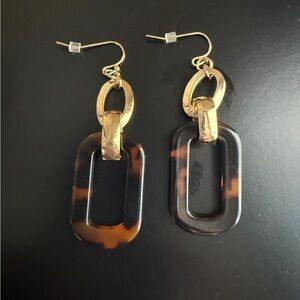 Gold and tortoise drop earrings